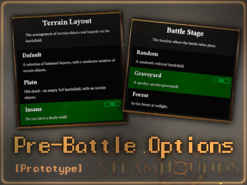 Pre-battle Option Selection